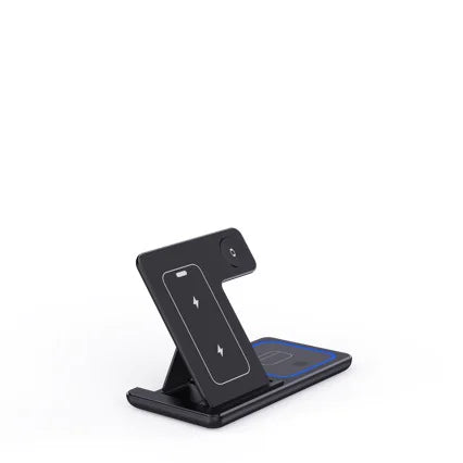 3 In 1 LED Fast Wireless Charger Stand With Foldable Charging Station